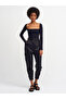 3700 Ribbed Long Sleeve Top-black - 4