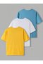 Girl-Boy Cat Yellow-White-Baby Blue 3 Pack Printed T-Shirt - 2