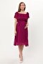 Maternity Ruffle Neckline Belt Plum Chiffon Dress 8000
