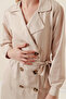 5864 Double Breasted Collar Short Trench Coat - Beige - 6