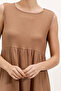 2448 Zero Sleeve Long Knitted Dress - Biscuit - 3