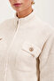15862 Zippered Knitwear Cardigan with Pocket Detail - Ecru - 3