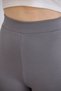 Women's Gray Crepe Spanish Leg Elastic Waist High Waist Lycra Recovery Leggings Trousers - 8
