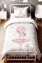 Silver Crowned Ballerina Patterned Single Baby Kids Bedding Set - 2