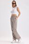 Women's Pleated Adjustable High Waist and Elastic Leg Parachute Pants - 4