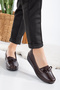 Women's Brown Orthopedic Sole Flexible Bow Mother Shoes - 3