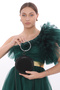 Black Color Glittering Stone Design Bracelet Ring Evening Dress Portfolio Clutch Bag - 4