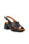 2311510y Black Genuine Leather Women's Heeled Sandals - 3