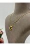 Bubble Curved Gold Letter Necklace (G Letter) - 3