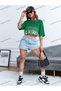 Crop CKOD-232913 Letter Graphic Off Shoulder Short - 3