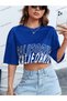Crop CKOD-232913 Letter Graphic Off Shoulder Short - 4