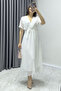 Short Sleeve Lined Plus Size Chiffon Dress Black, Burgundy, Khaki, White, Green, Flower Pot, Red, Purple - 2