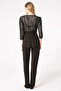 Women's Lace Robe Without Underwire, Unpadded, Collar Detailed Bra and Pants Pajama 3-Piece Set - 3