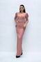 Double Breasted Collar Belt Detailed Dress - Powder - 3