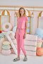 Women's Short Sleeve Pink Pajamas Set C7T1N851 - 3