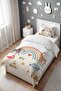 Rainbow Nature Safari Patterned Single Baby Kids Bedding Set - 3