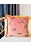 Leopard Patterned Throw Pillow Cover Pink Velvet with Gold Tassels 45 cm X 45 cm - 4