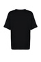 Siyah %100 Kalın Pamuklu Renk Bloklu Sloganlı Oversize/Geniş Kalıp Örme T-Shirt TWOSS24TS00132 - 8