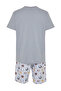 Gray Regular Fit Printed Knitted Shorts Pajamas Set TMNSS23PT00000 - 8