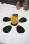 Asymmetric Black Wooden Patterned Mdf Coasters Set of 6 10X8 cm