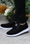 Dks 023 Black White Light Comfortable Linen Sneaker Men's Shoes - 3