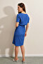 2375 Button Detailed Knitted Dress - Cobalt Blue - 5