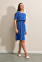 2375 Button Detailed Knitted Dress - Cobalt Blue
