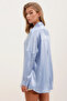 3985 Oversize Satin Shirt - Blue - 5