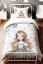 طقم غطاء لحاف أطفال فردي بتصميم تاج ذهبي للأميرة - 2