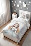 طقم غطاء لحاف أطفال فردي بتصميم تاج ذهبي للأميرة - 3