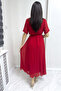Short Sleeve Lined Plus Size Chiffon Dress Black, Burgundy, Khaki, White, Green, Flower Pot, Red, Purple - 4