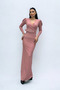 Double Breasted Collar Belt Detailed Dress - Powder - 4