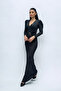 Double Breasted Collar Belt Detailed Dress - Silver - 4