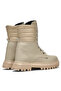 Girl's Nude Thermo Sole Side Quilted Patterned Lace Up and Zippered Boots - 5