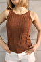 Round Neck Strap Geometric Shaped Elastic Summer Women's Knitwear Undershirt - 5