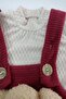 RABBIT DETAILED BODY AND HAT VELVET MEN'S SLOPET SET - 3