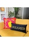Dreamer Patterned Dark Blue Velvet Throw Pillow Cover (30 cm x 60 cm) - 3