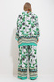 Women's Green-White Kimono Jacket and Palazzo Pants Set Alc-X11751 - 5