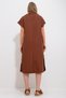 Women's Brown Polo Neck Woven Dress with Slits on the Sides Alc-X11732 - 5