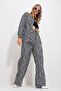 Women's Black Patterned Shirt and Trousers Bottom Top Woven Set Alc-X11748 - 4