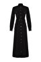 Black Gold Button Detailed Woven Shirt Dress TCTSS24EB00132 - 7