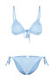 Mavi Dokulu Üçgen Bağlamalı Normal Bel Regular Bikini Takımı TBESS24BT00082 - 12
