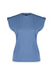 İndigo %100 Pamuk Vatka Görünümlü Basic Bisiklet Yaka Örme T-Shirt TWOSS20TS0021 - 7