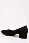 Women's Black Suede Stiletto Short Thick Heeled Stylish Stiletto - 2