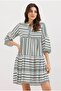 1975 ETHNIC PATTERN DRESS - Khaki