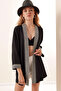 05866 Embroidered Knitted Kimono - Black - 4