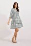 1975 ETHNIC PATTERN DRESS - Khaki - 2