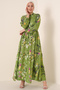2144 Judge Collar Hijab Dress - G.green - 2