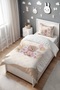 Pink Teddy Bear Patterned Single Baby Kids Bedding Set - 3