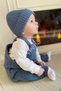 Baby Girl&Boy Pocket Detailed Thessaloniki Knitted Hat with Adjustable Straps - 2